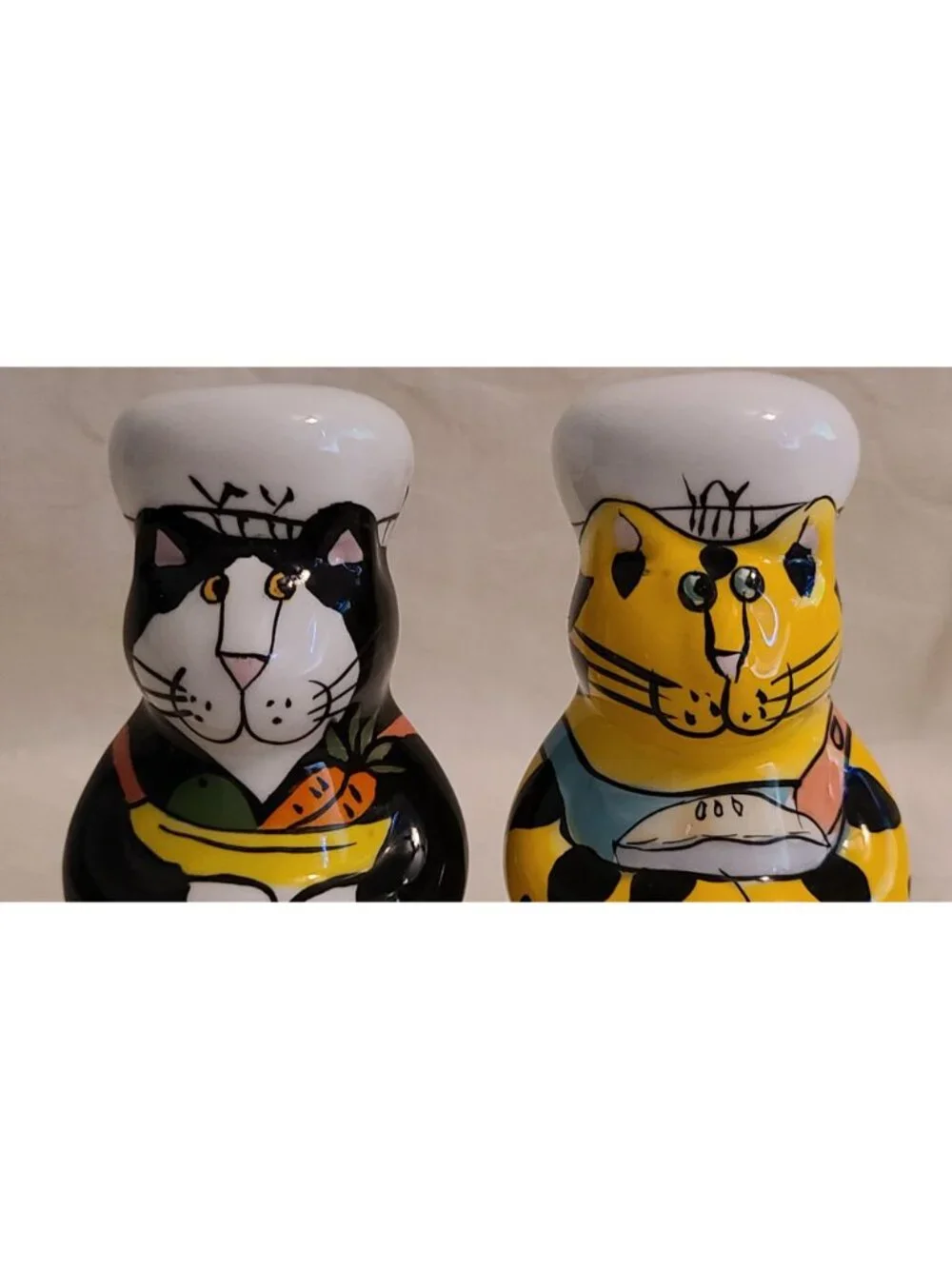 Candace Reiter Catzilla Chef Cat SALT and PEPPER Shakers
